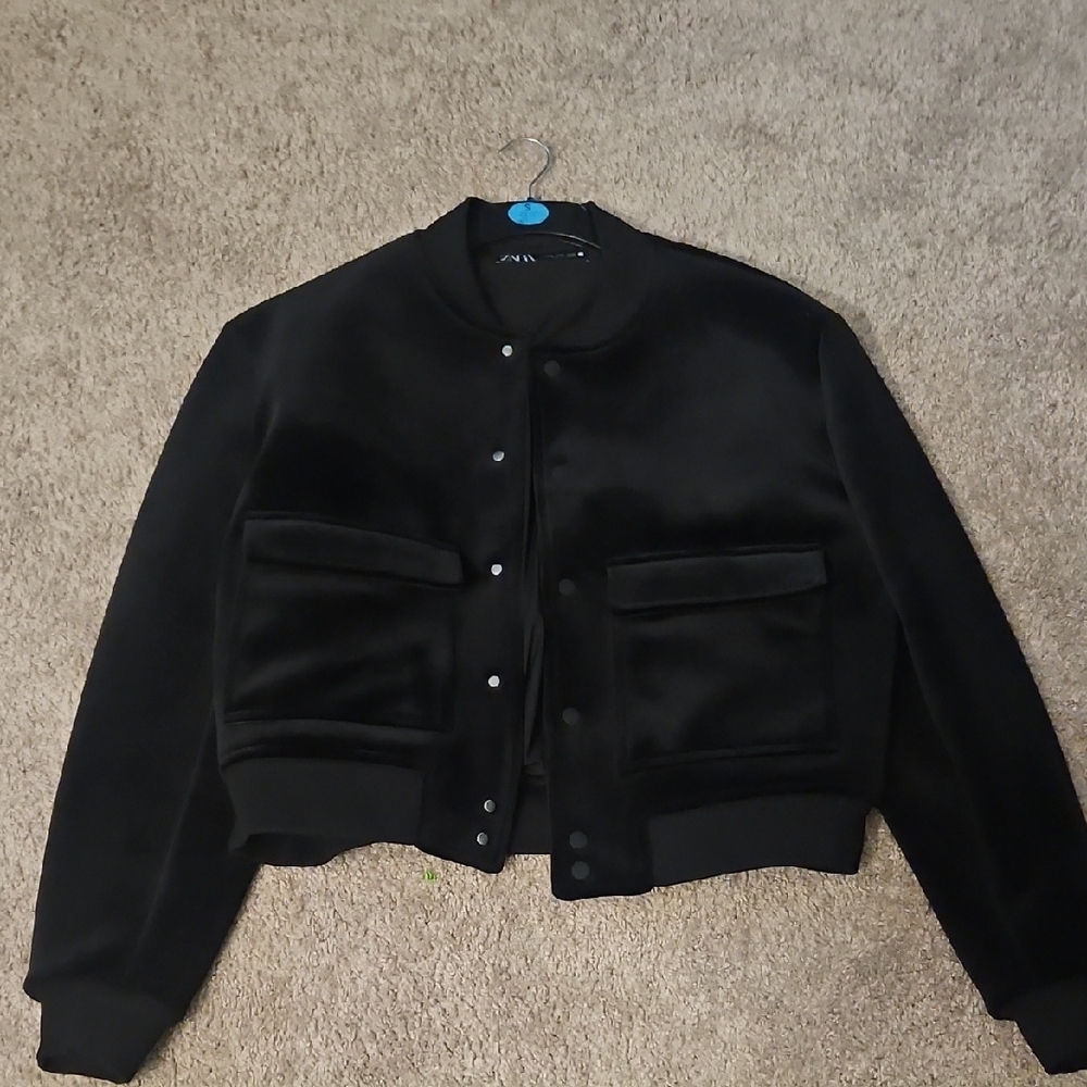 Zara Black Buttoned Jacket